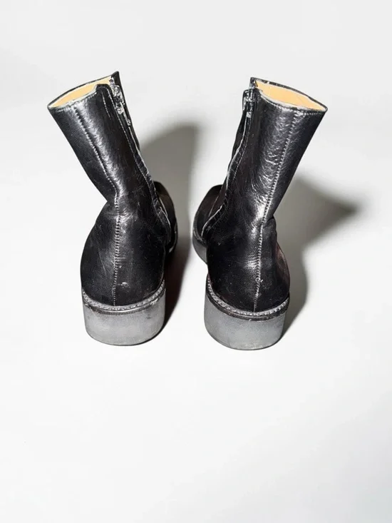 Jil Sander Black Leather Square Toe Platform Ankle Boots 39 - Picture 4 of 9